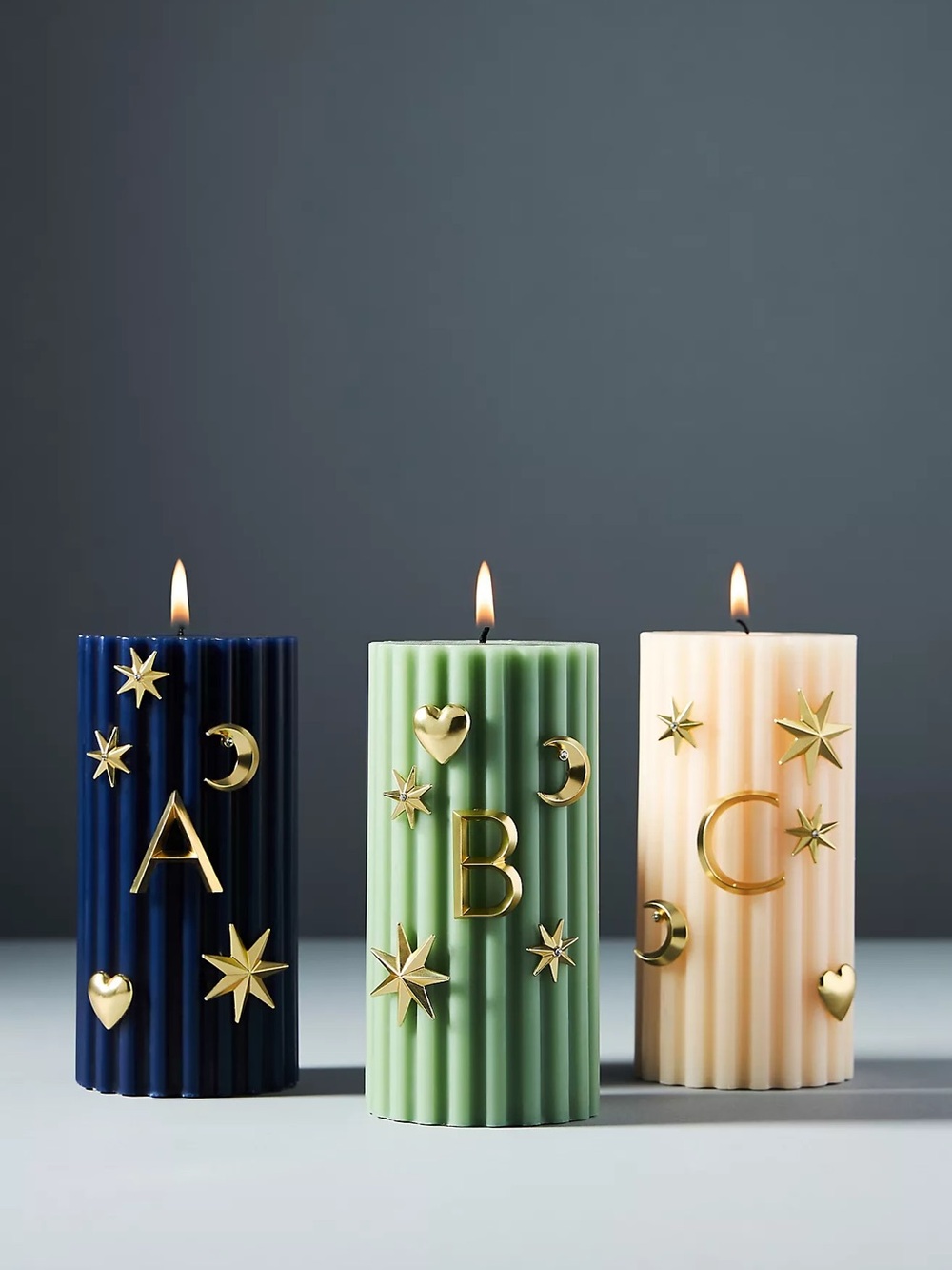 Anthropologie Monogram Celestial 🌙 Candle Charms MSRP $20 NWT